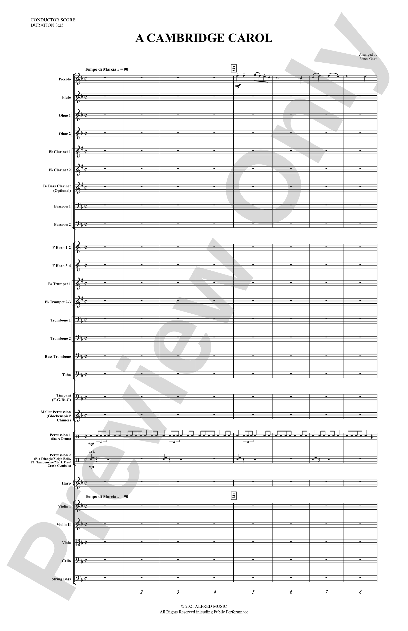 A Cambridge Carol: Full Orchestra Conductor Score & Parts