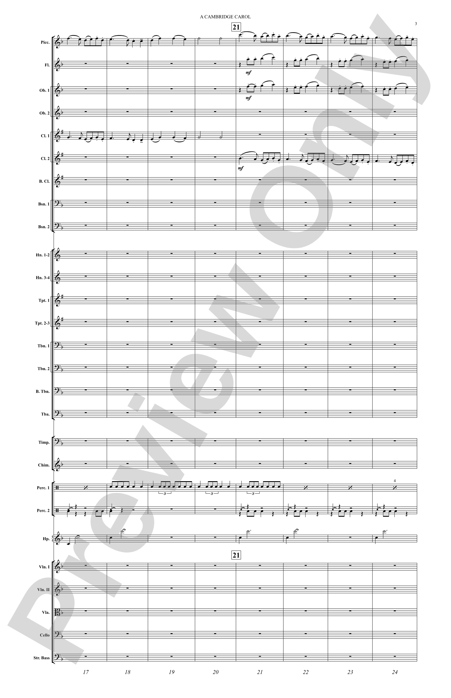 A Cambridge Carol: Full Orchestra Conductor Score & Parts