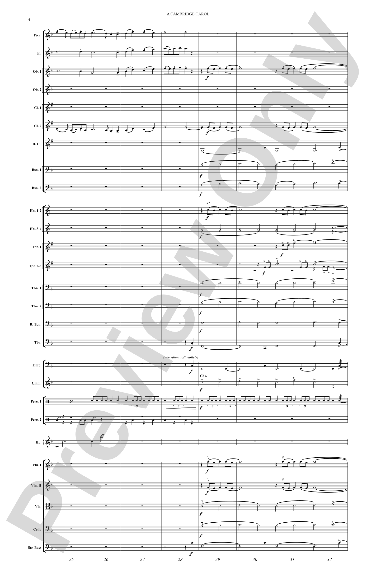 A Cambridge Carol: Full Orchestra Conductor Score & Parts