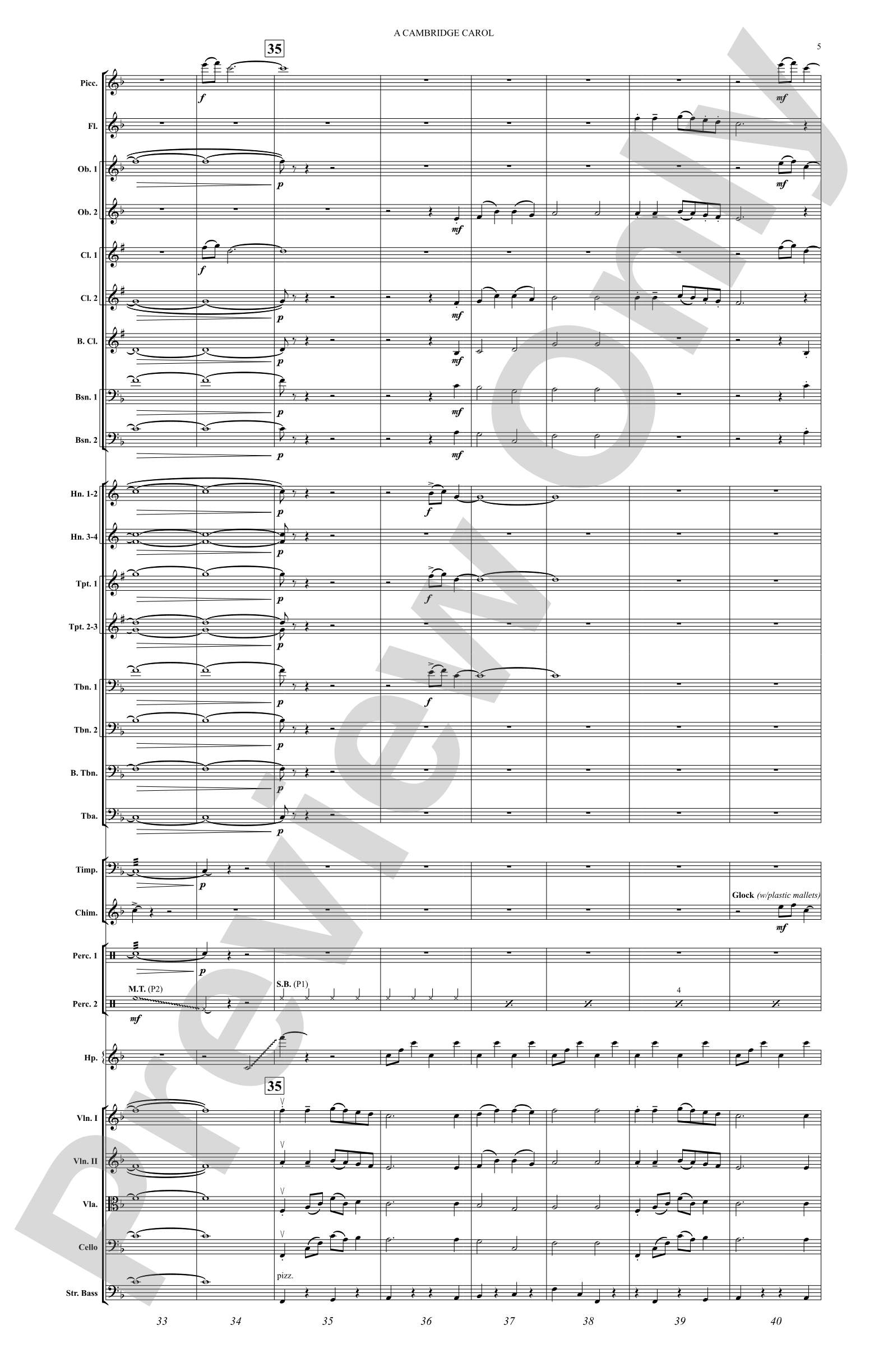 A Cambridge Carol: Full Orchestra Conductor Score & Parts