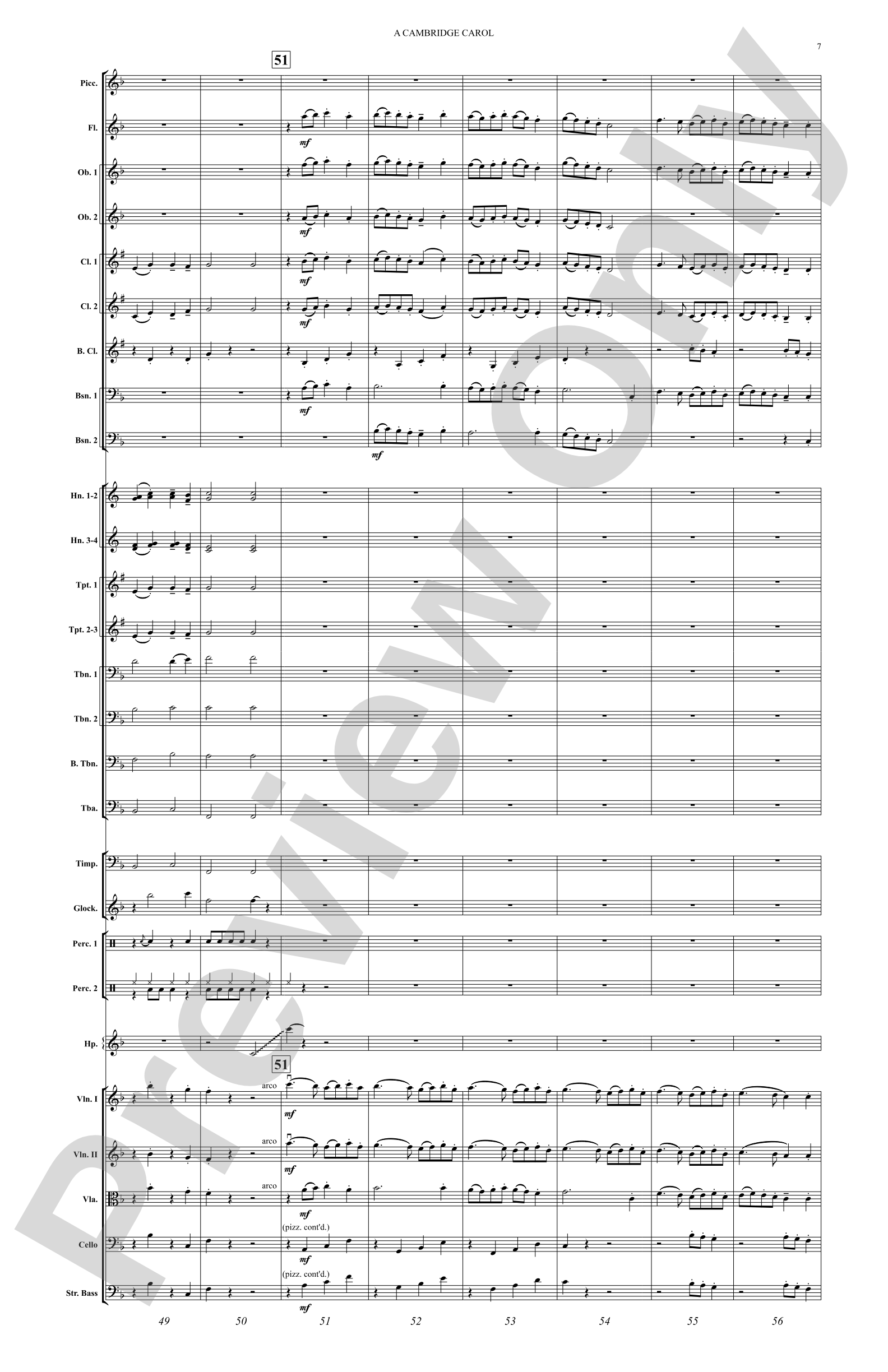 A Cambridge Carol: Full Orchestra Conductor Score & Parts