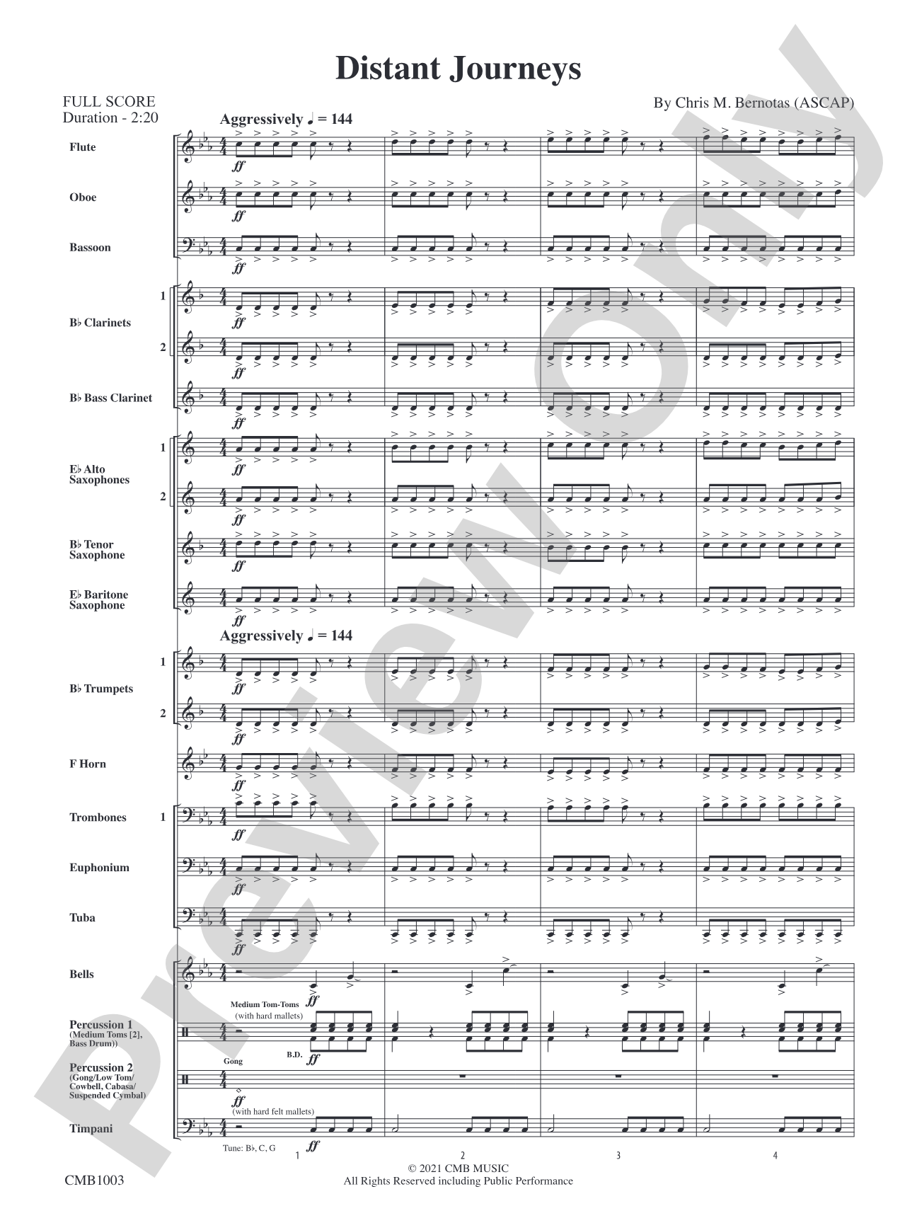 Distant Journeys: Concert Band Conductor Score & Parts
