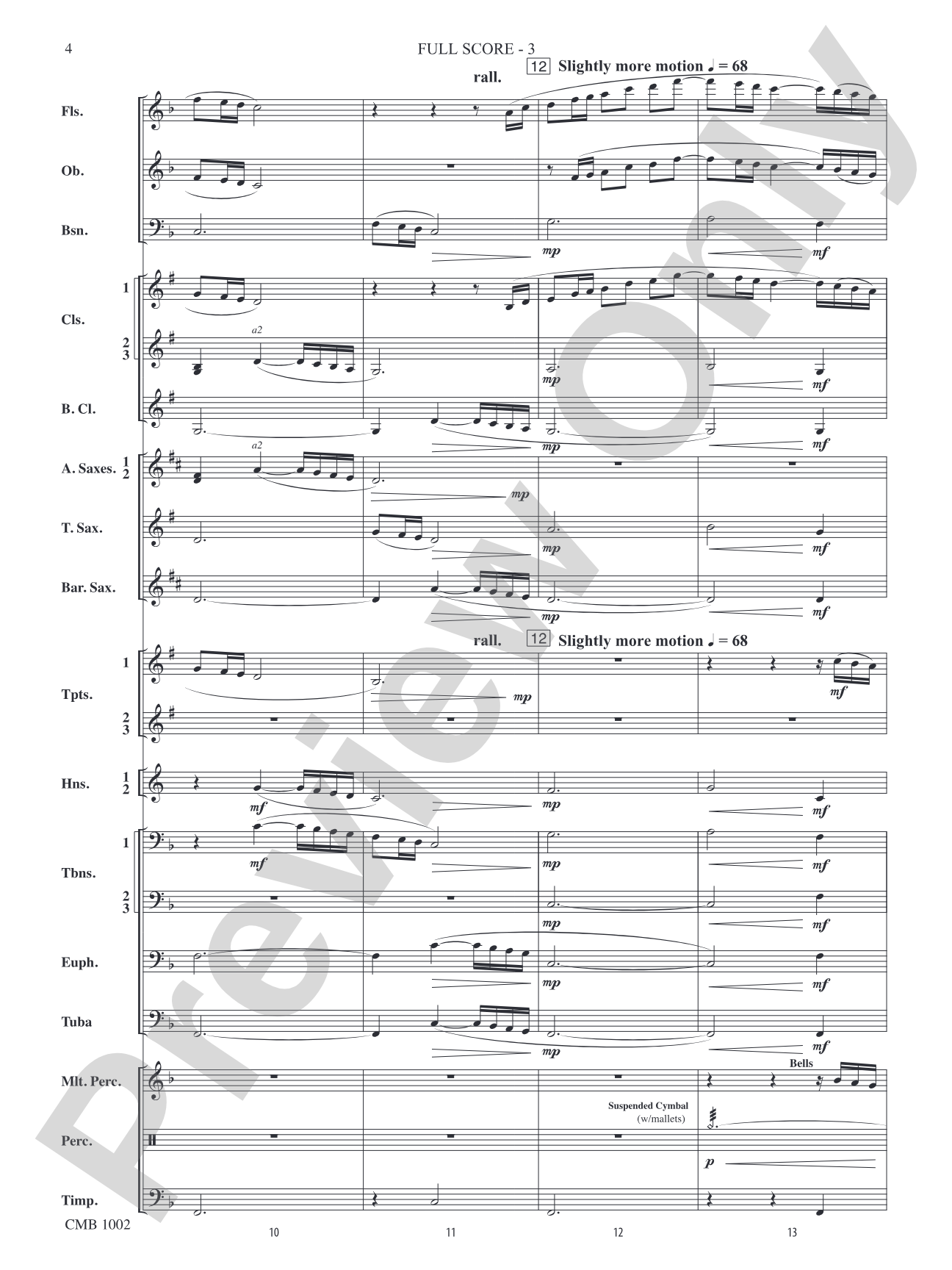 The Girl with the Flaxen Hair: Concert Band Conductor Score & Parts