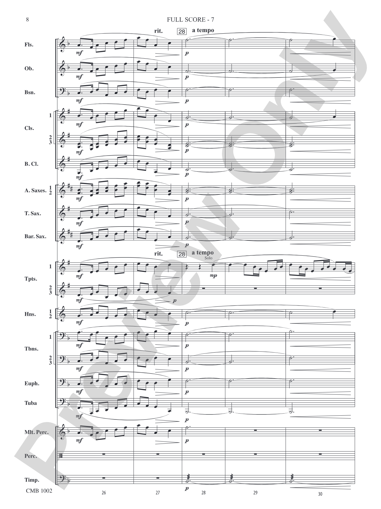 The Girl with the Flaxen Hair: Concert Band Conductor Score & Parts