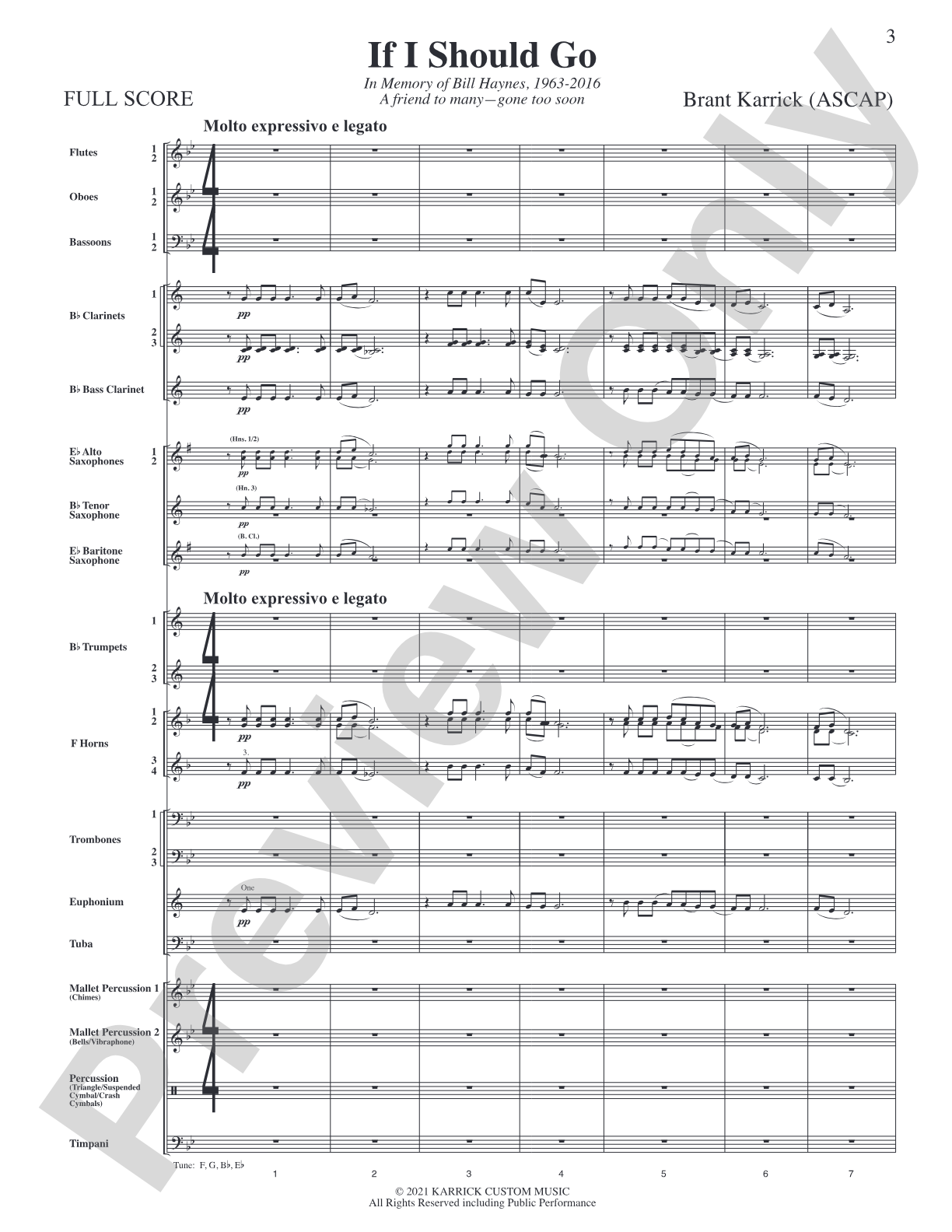 If I Should Go: Concert Band Conductor Score & Parts