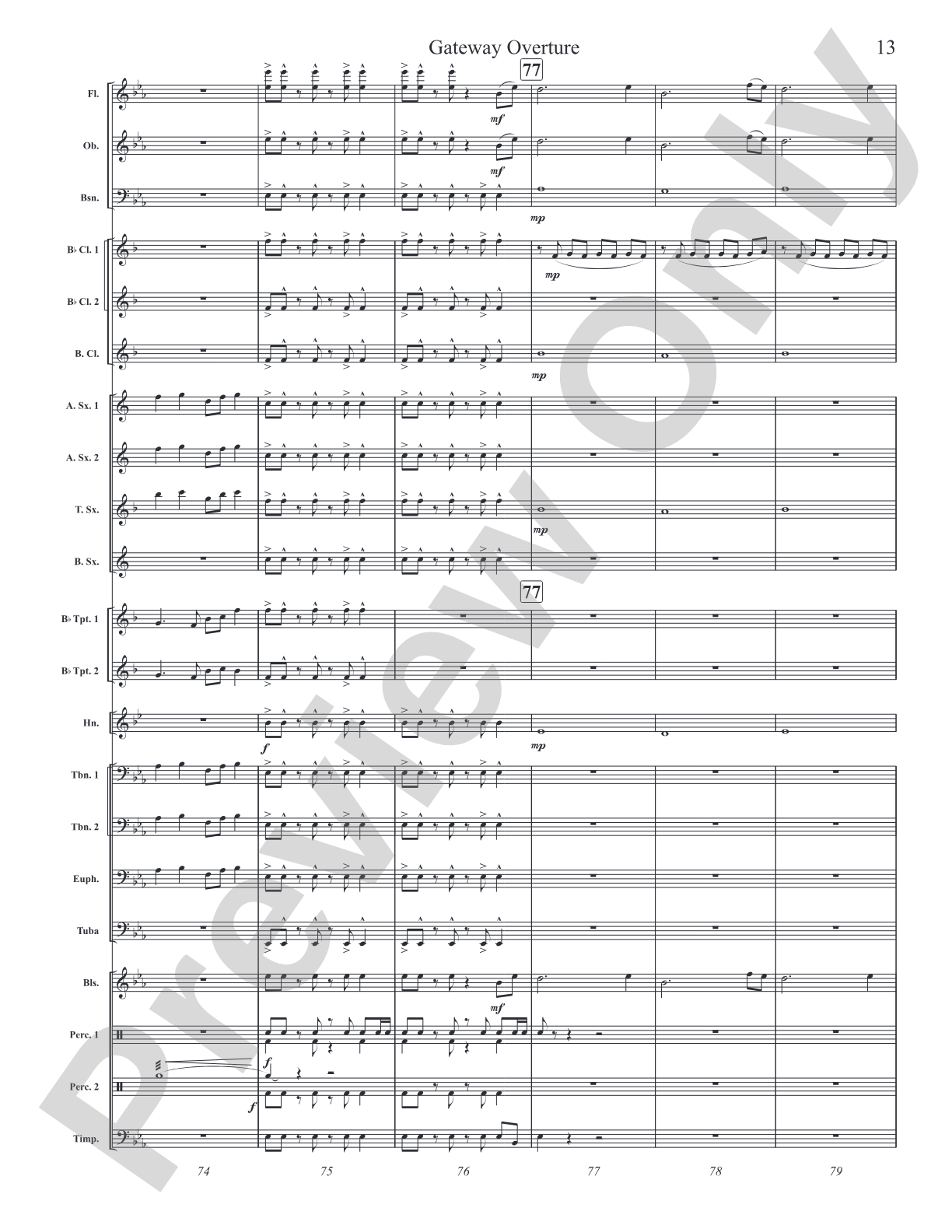 Gateway Overture: Concert Band Conductor Score & Parts