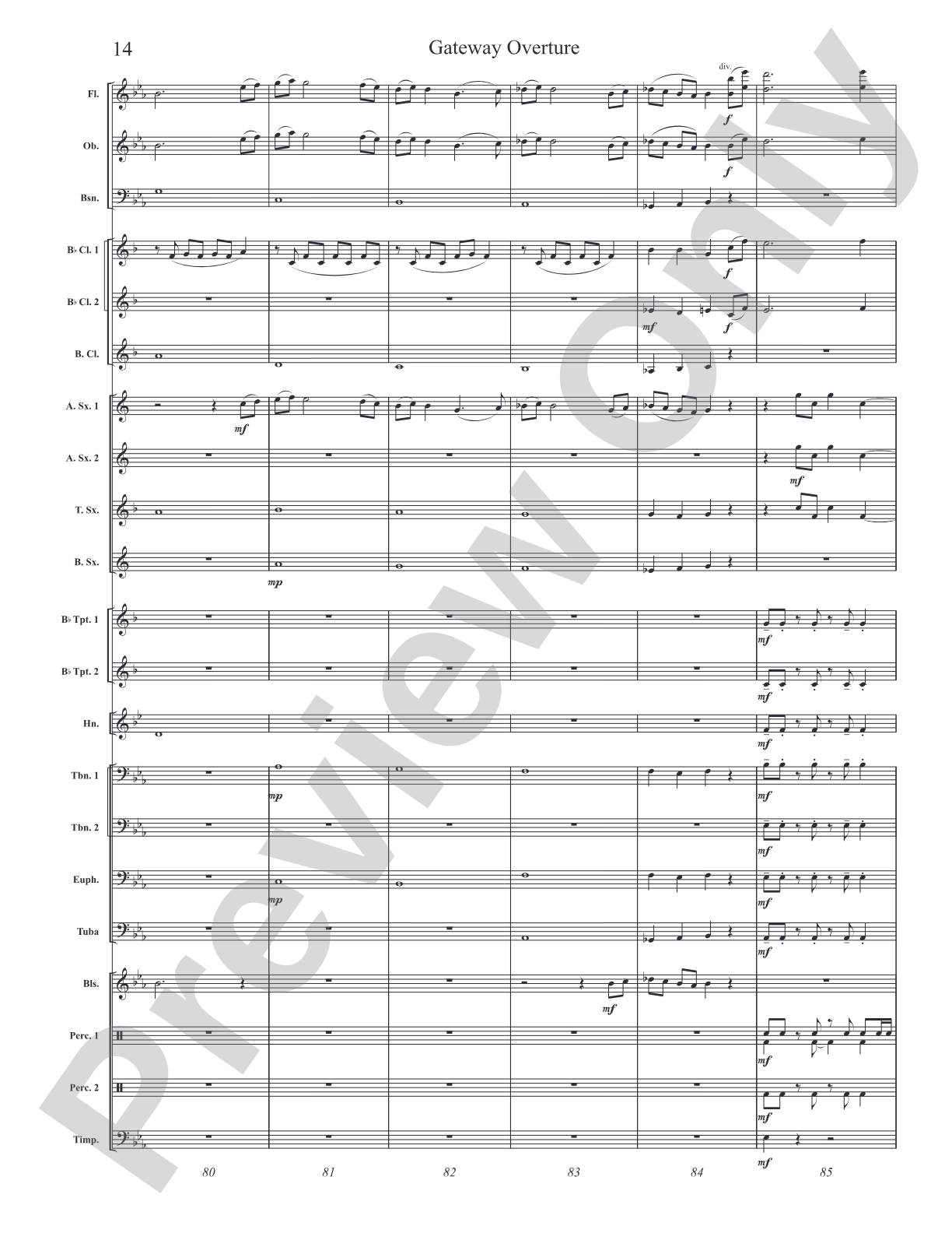 Gateway Overture: Concert Band Conductor Score & Parts