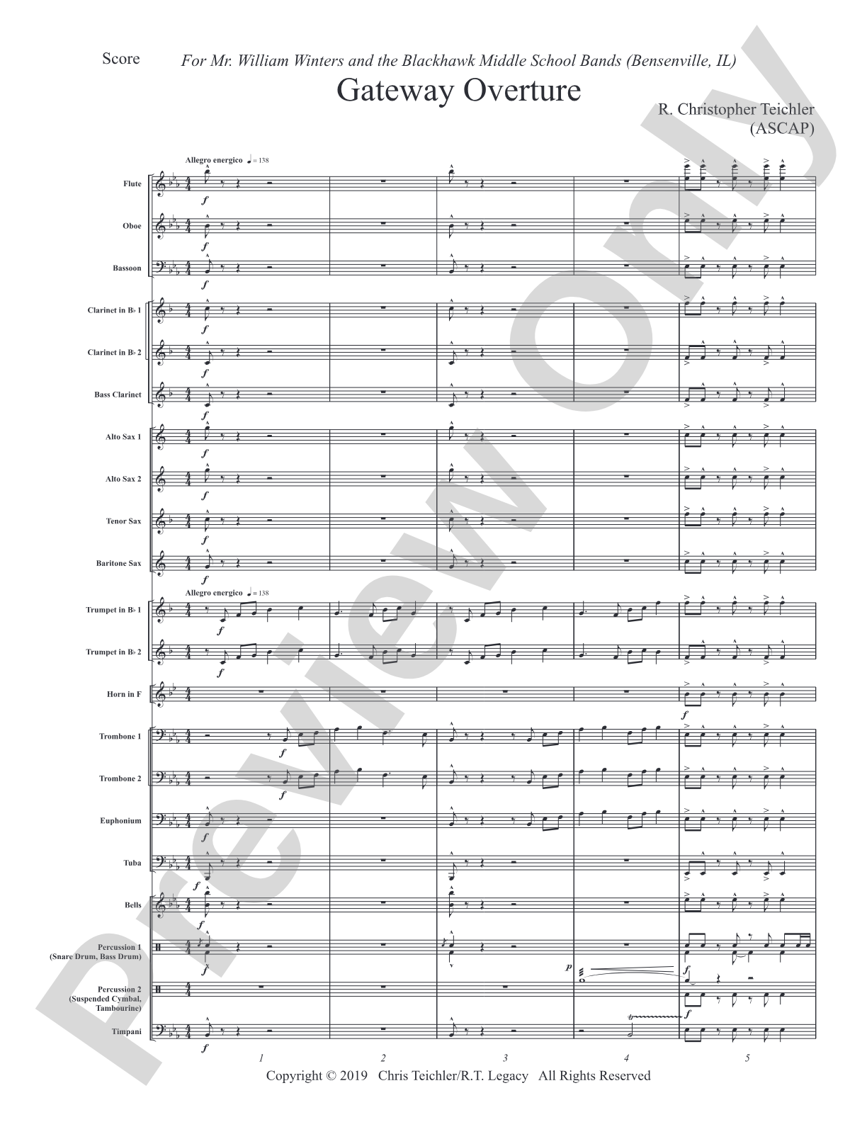 Gateway Overture: Concert Band Conductor Score & Parts