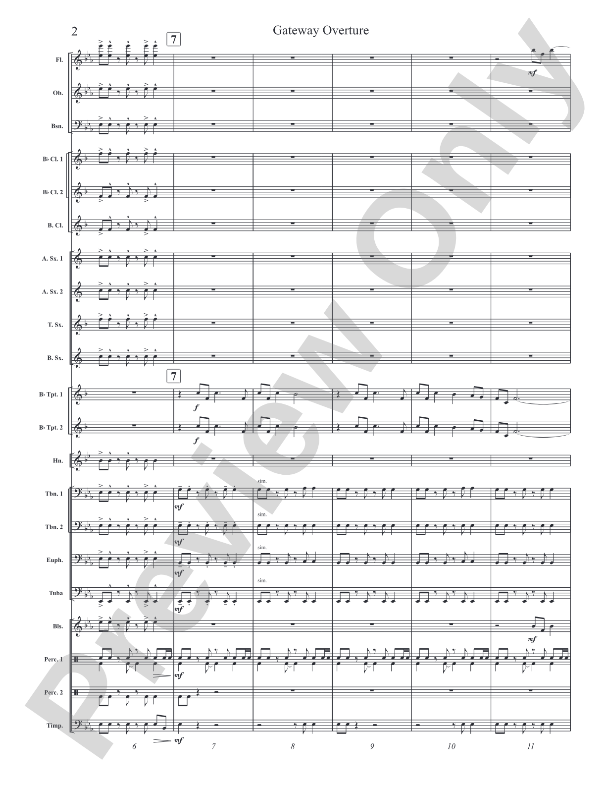 Gateway Overture: Concert Band Conductor Score & Parts