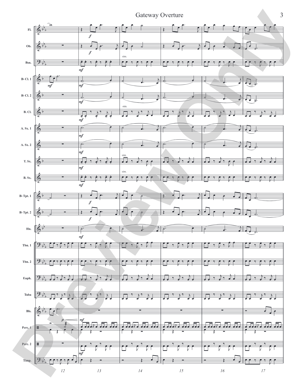 Gateway Overture: Concert Band Conductor Score & Parts