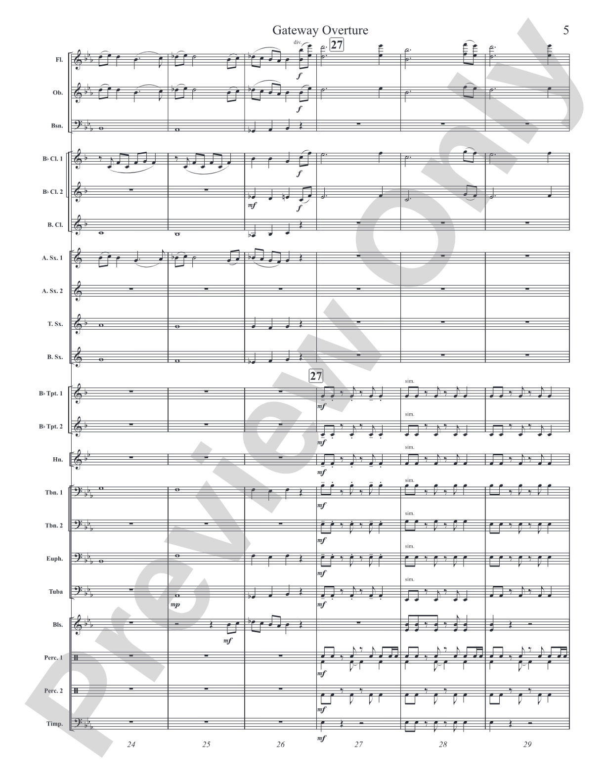 Gateway Overture: Concert Band Conductor Score & Parts