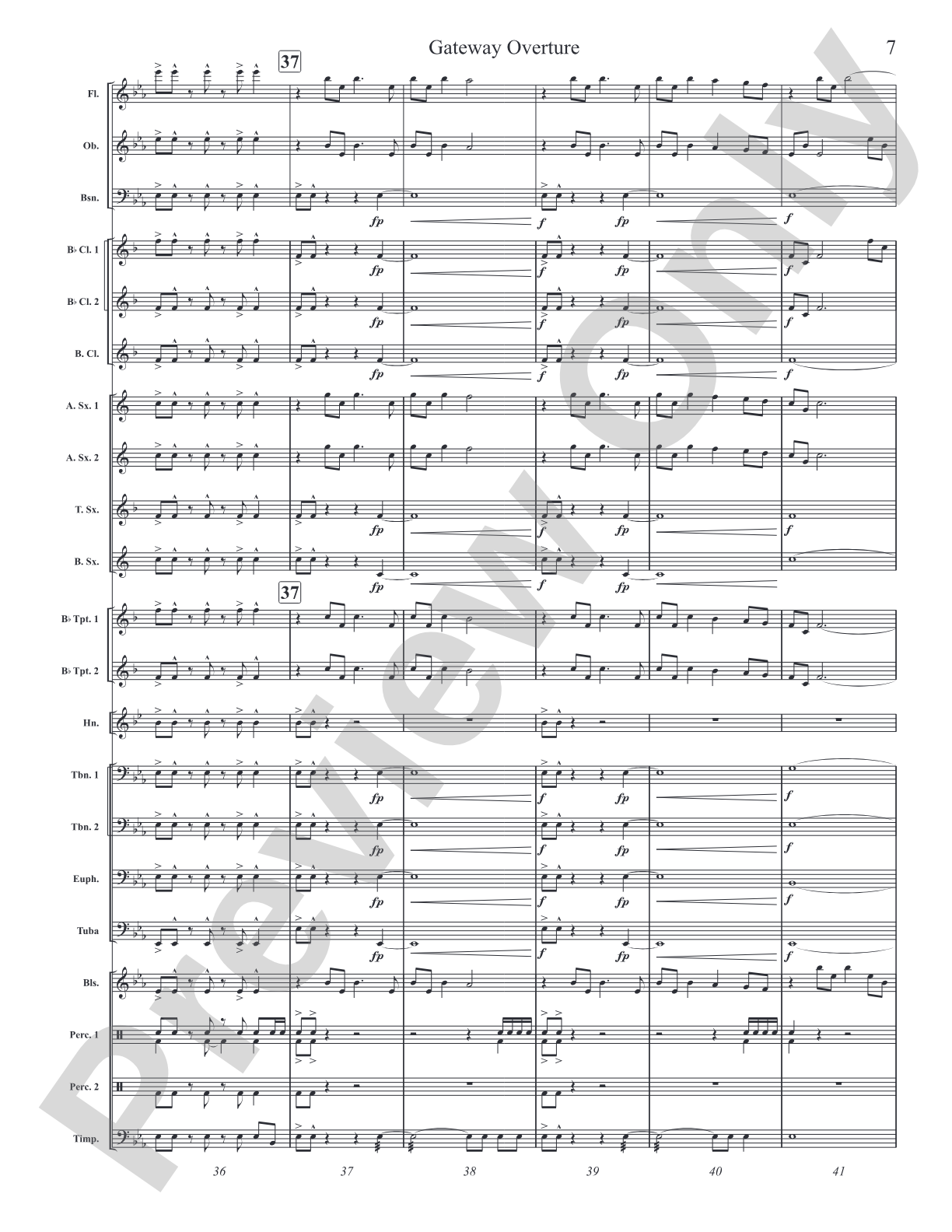 Gateway Overture: Concert Band Conductor Score & Parts