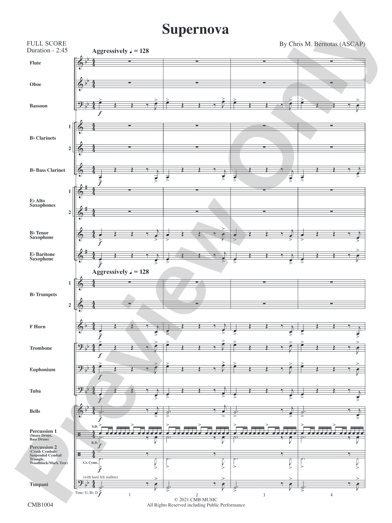 Supernova: Concert Band Conductor Score & Parts