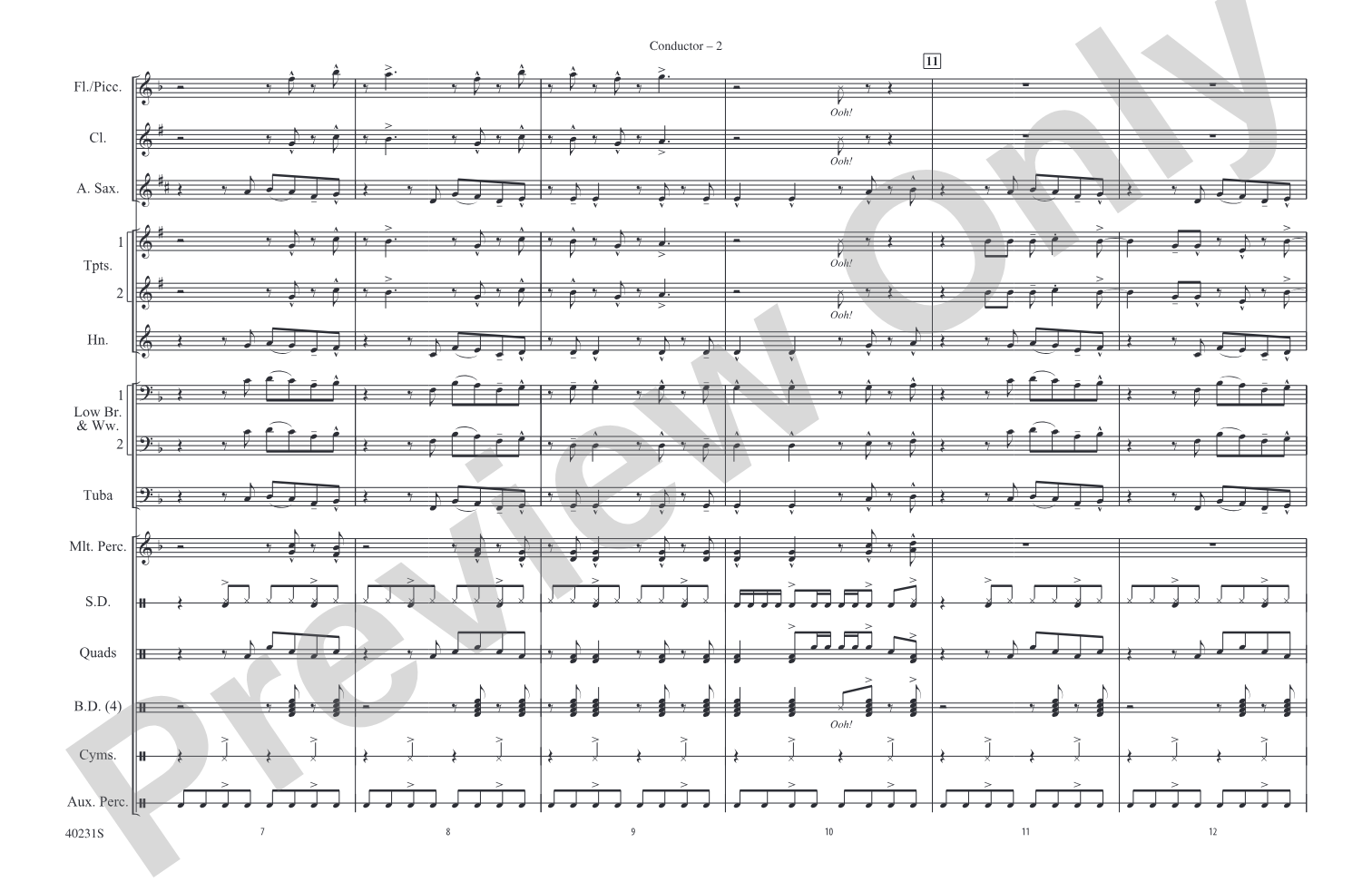 Locked Out of Heaven: Marching Band Conductor Score & Parts
