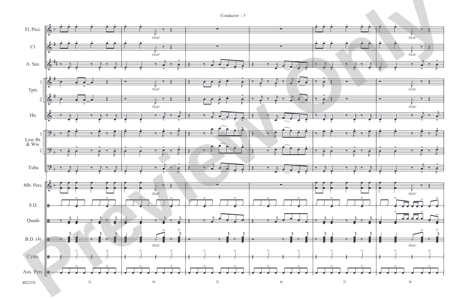 Locked Out of Heaven: Marching Band Conductor Score & Parts