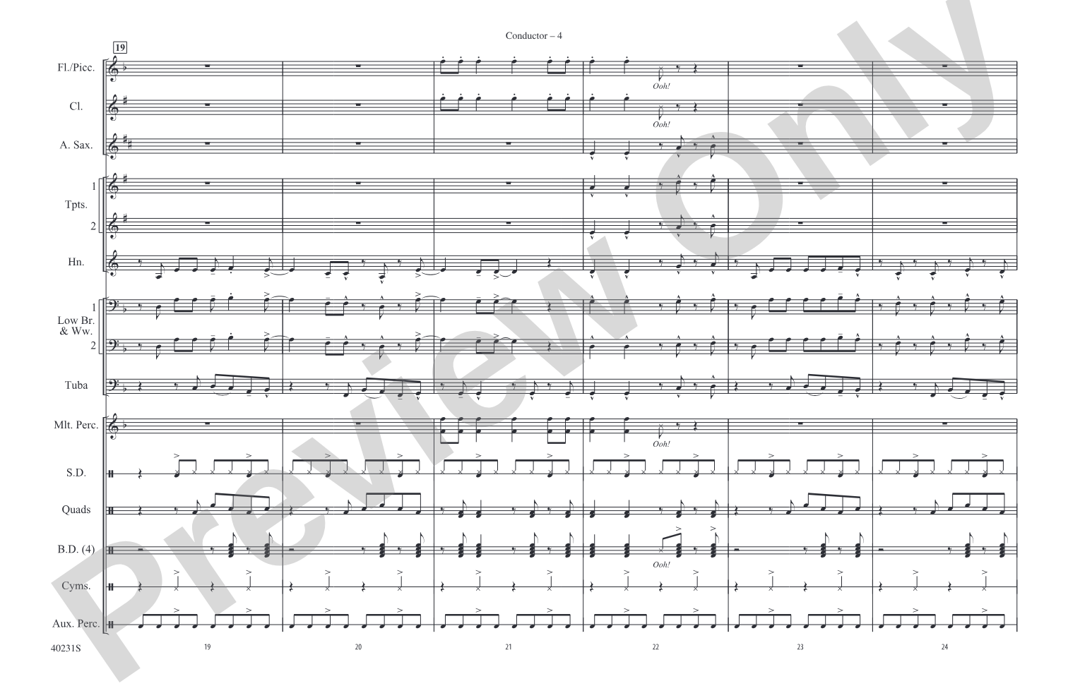 Locked Out of Heaven: Marching Band Conductor Score & Parts