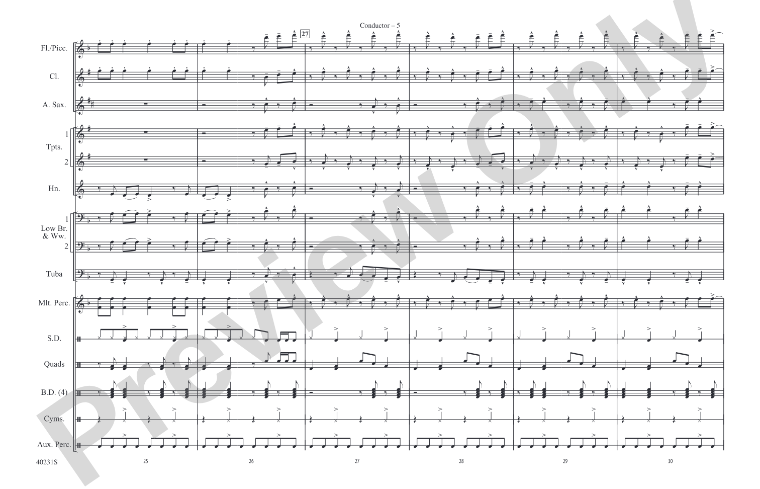 Locked Out of Heaven: Marching Band Conductor Score & Parts