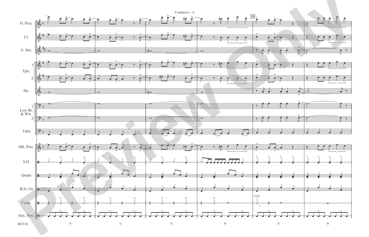 Locked Out of Heaven: Marching Band Conductor Score & Parts