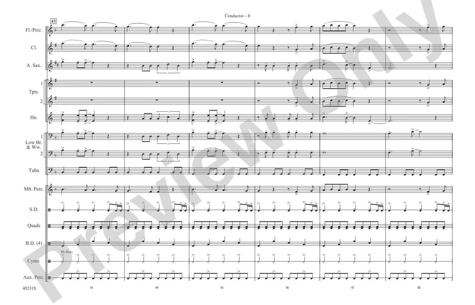 Locked Out of Heaven: Marching Band Conductor Score & Parts