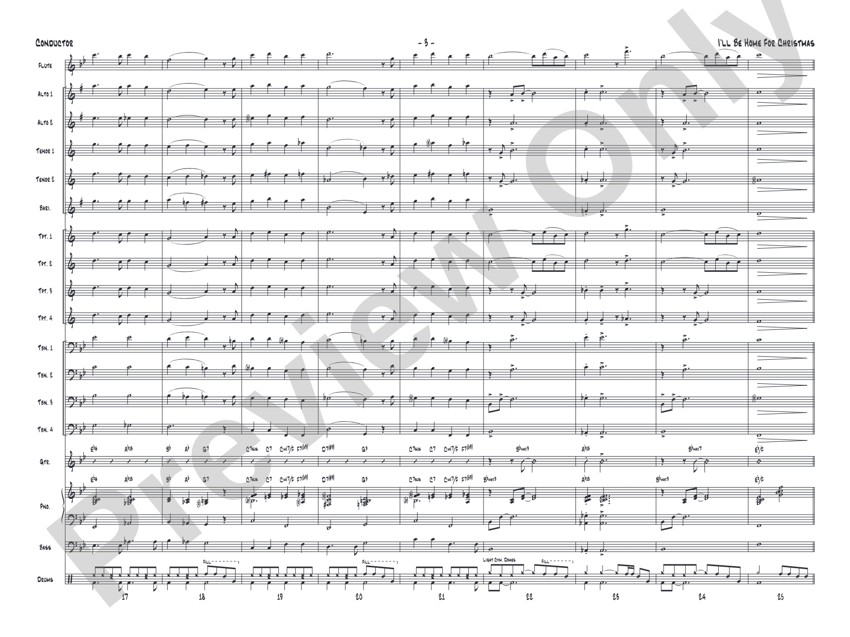 I'll Be Home for Christmas: Jazz Ensemble Conductor Score & Parts