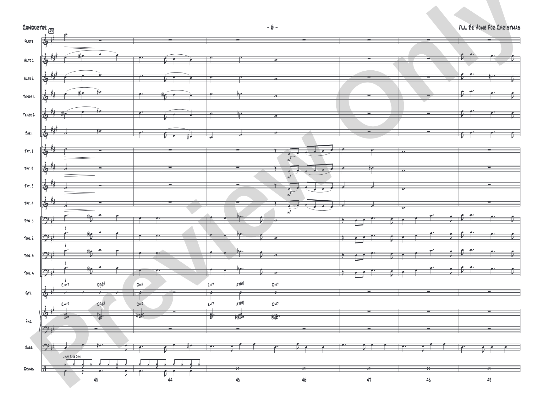 I'll Be Home for Christmas: Jazz Ensemble Conductor Score & Parts