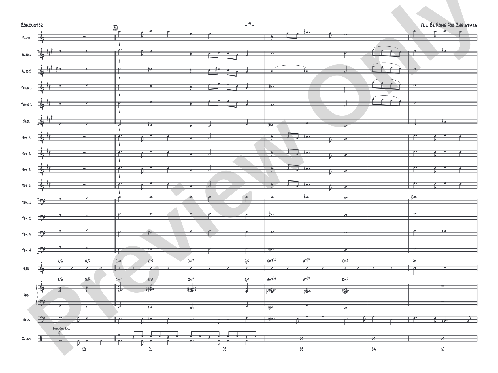I'll Be Home for Christmas: Jazz Ensemble Conductor Score & Parts