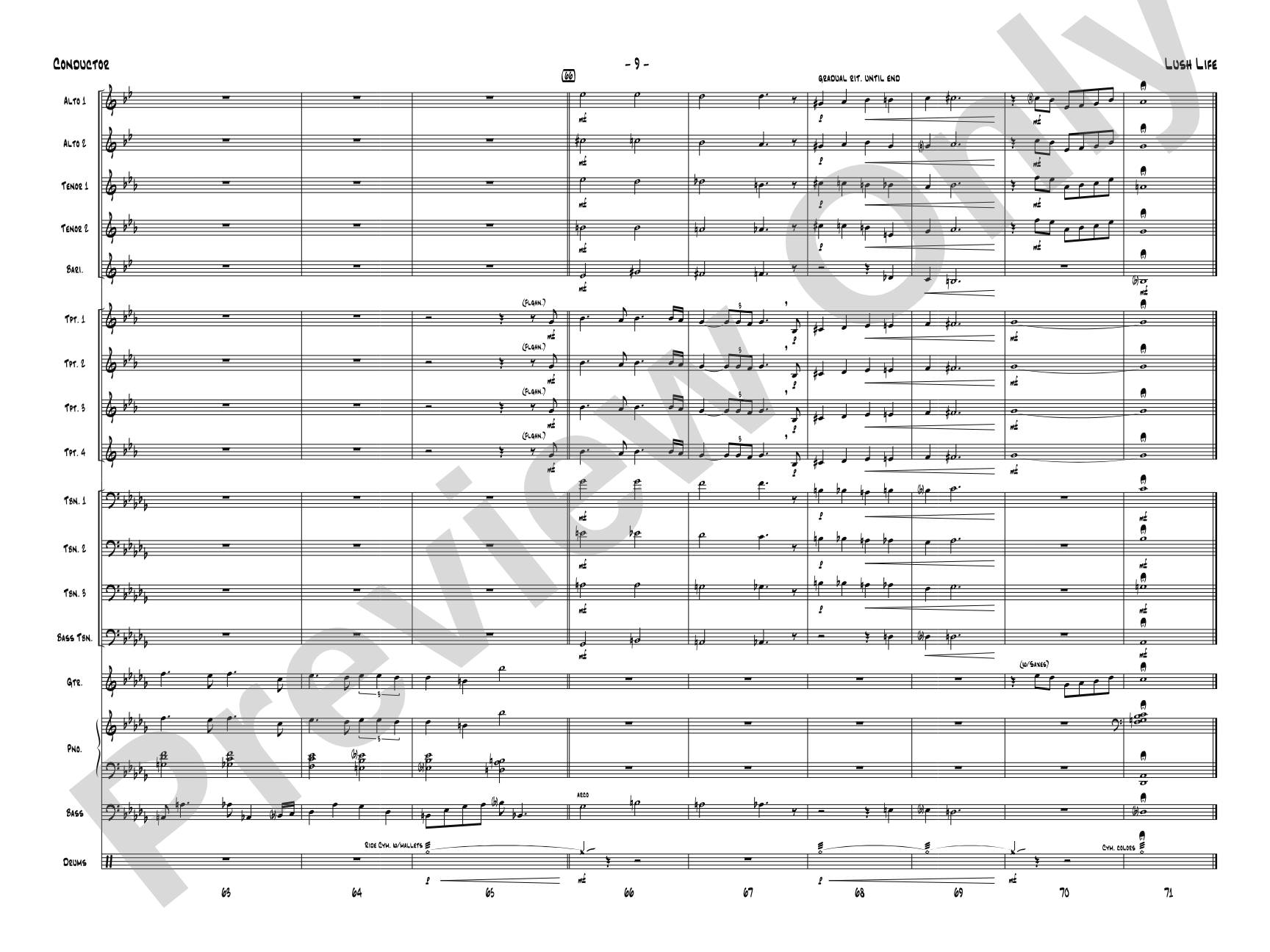 Lush Life: Jazz Ensemble Conductor Score & Parts