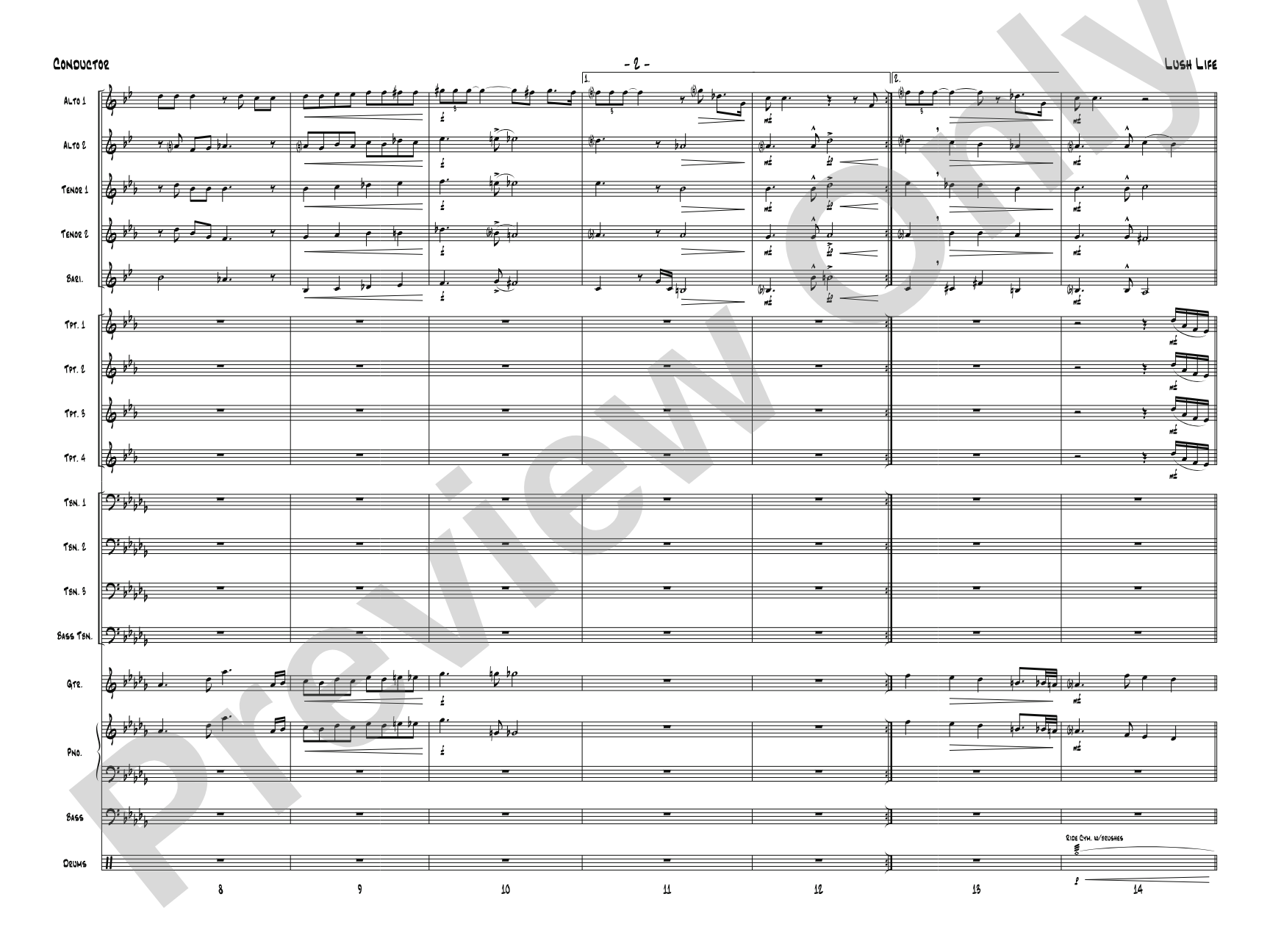 Lush Life: Jazz Ensemble Conductor Score & Parts