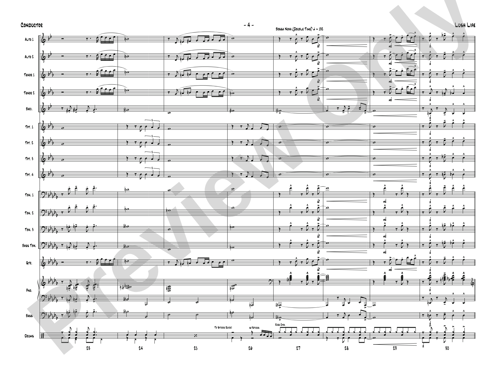 Lush Life: Jazz Ensemble Conductor Score & Parts