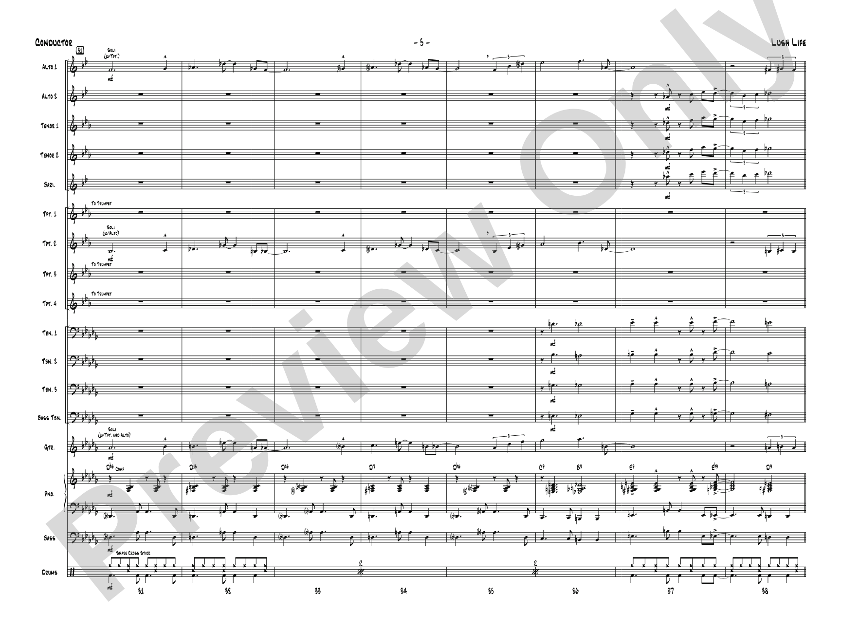 Lush Life: Jazz Ensemble Conductor Score & Parts