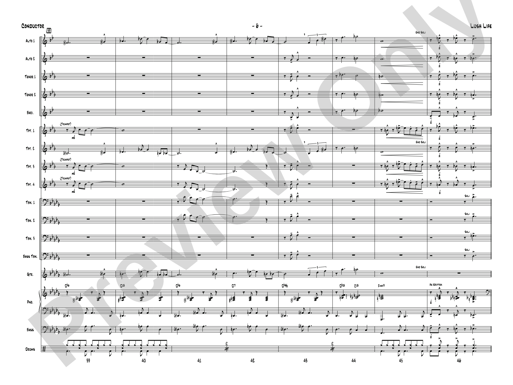 Lush Life: Jazz Ensemble Conductor Score & Parts