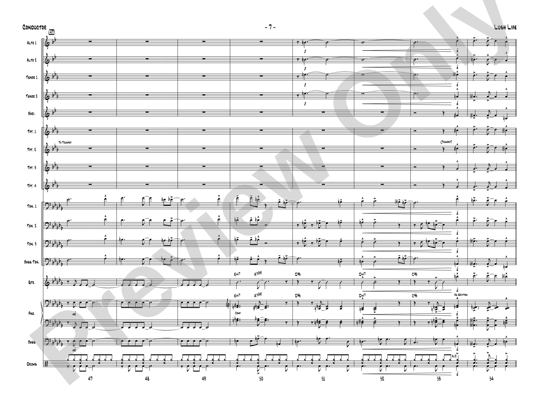 Lush Life: Jazz Ensemble Conductor Score & Parts