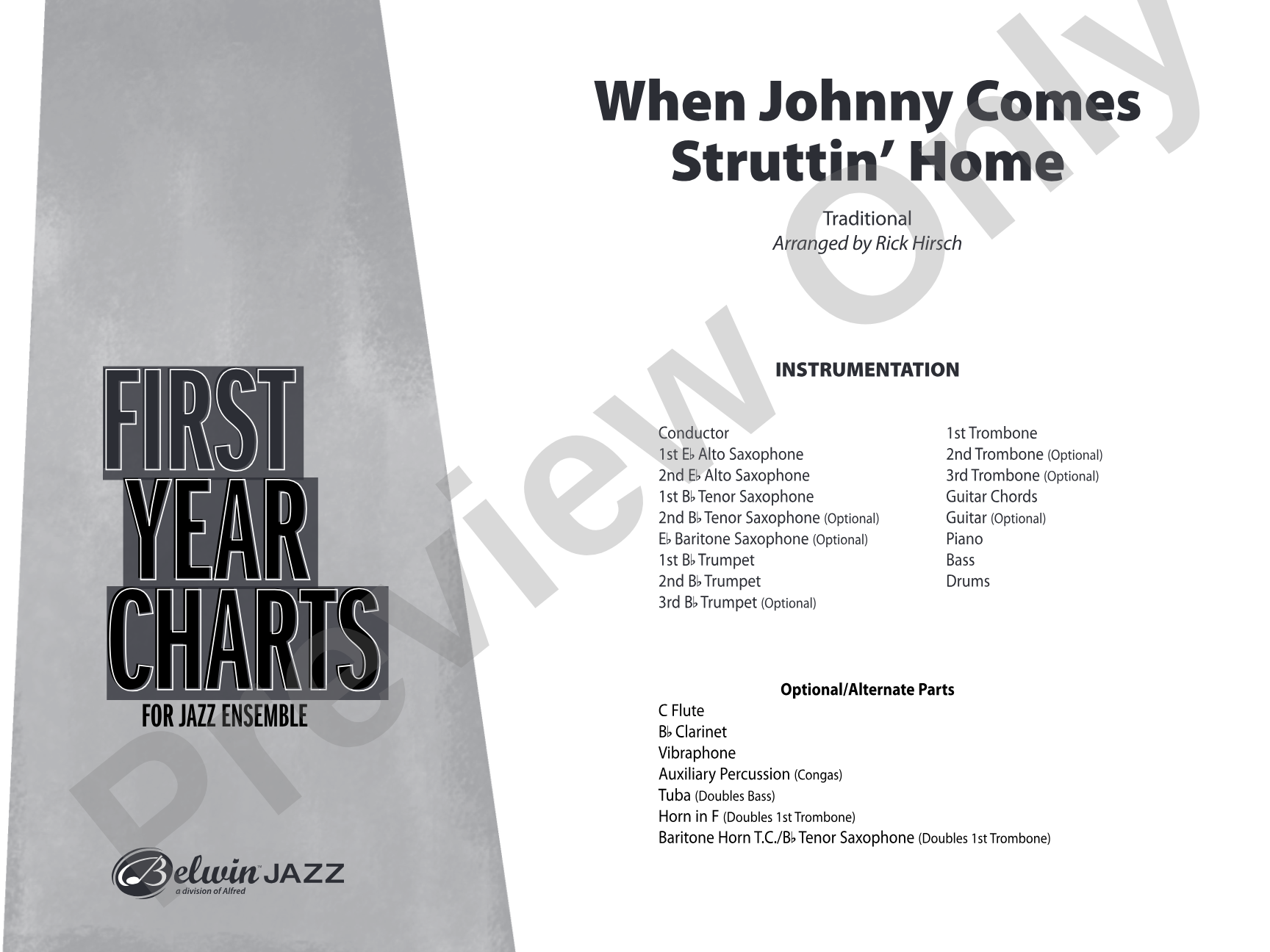 When Johnny Comes Struttin' Home: Jazz Ensemble Conductor Score & Parts
