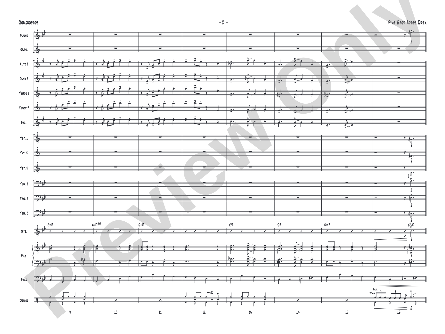 Five Spot After Dark: Jazz Ensemble Conductor Score & Parts