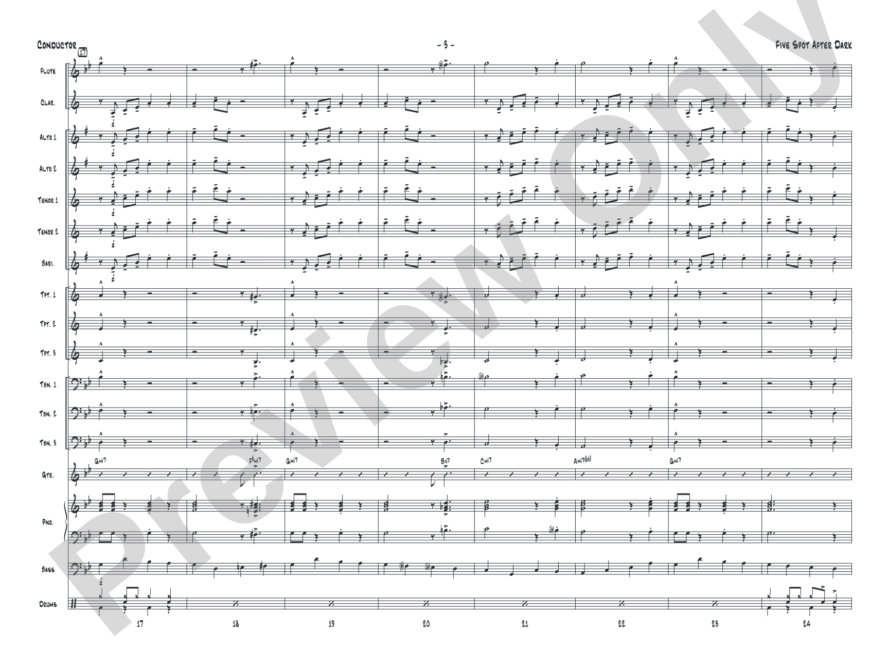 Five Spot After Dark: Jazz Ensemble Conductor Score & Parts