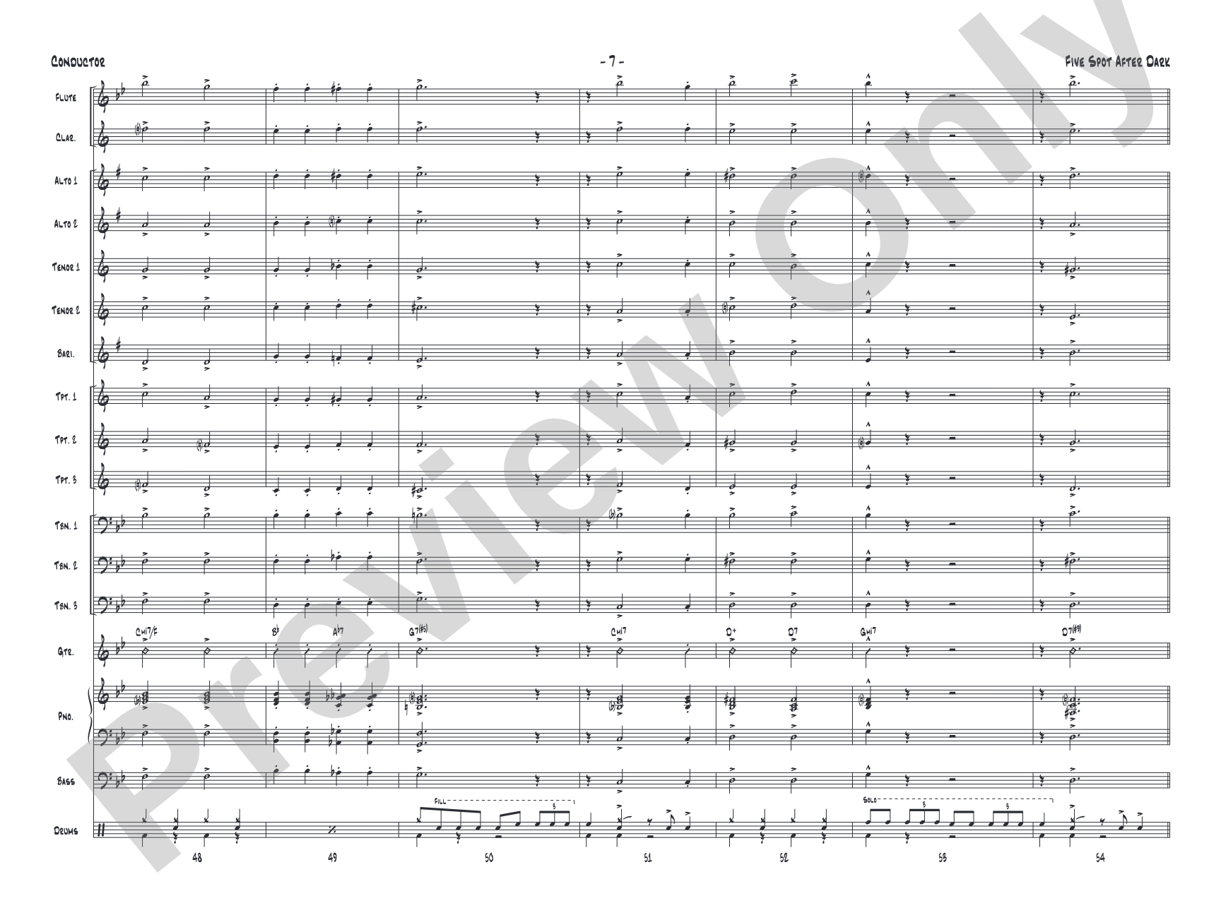 Five Spot After Dark: Jazz Ensemble Conductor Score & Parts