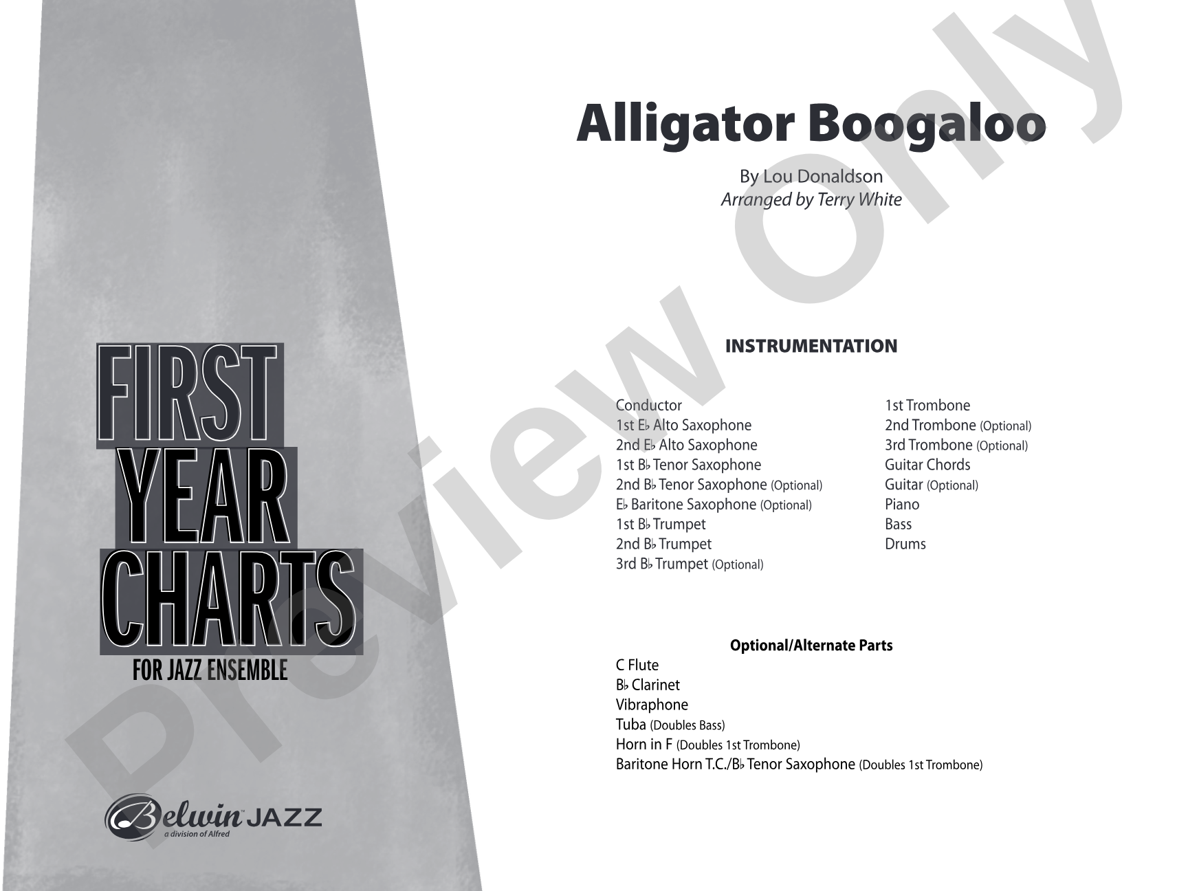 Alligator Boogaloo: Jazz Ensemble Conductor Score & Parts