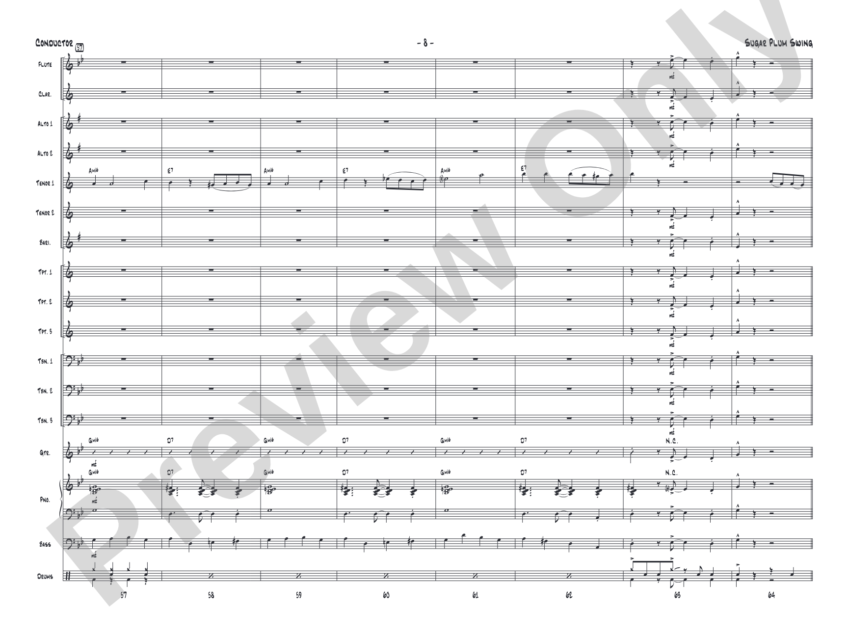 Sugar Plum Swing: Jazz Ensemble Conductor Score & Parts