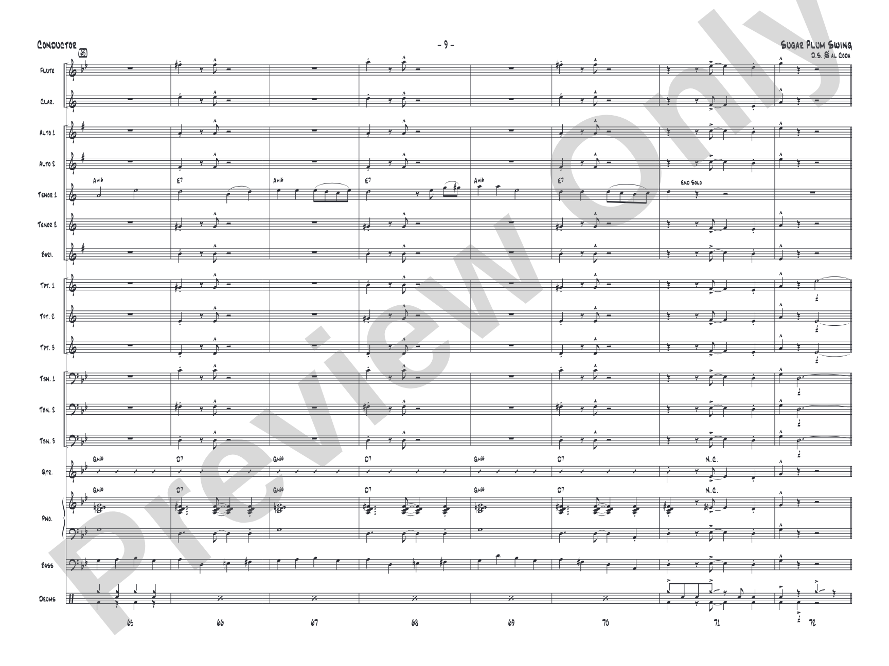 Sugar Plum Swing: Jazz Ensemble Conductor Score & Parts