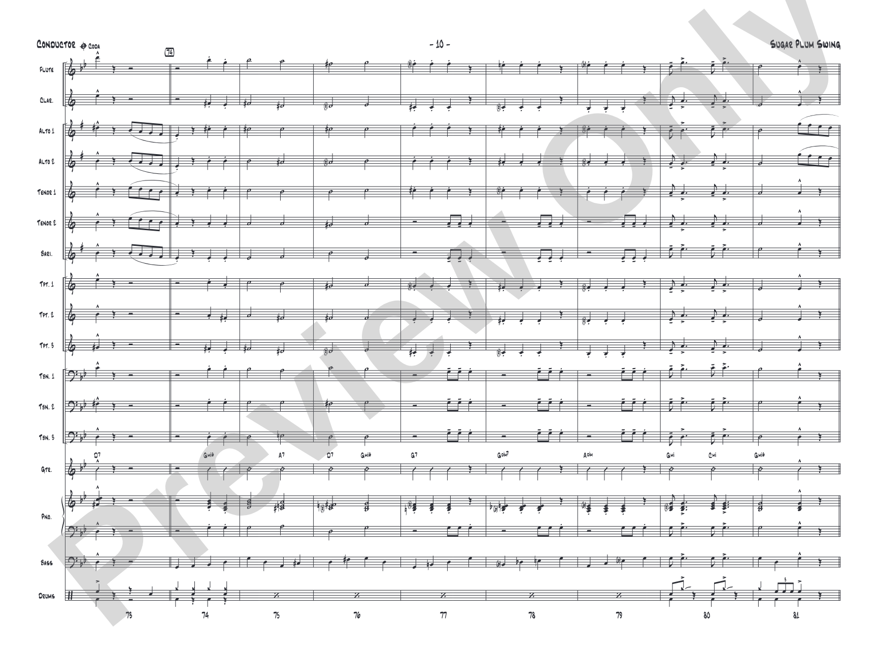 Sugar Plum Swing: Jazz Ensemble Conductor Score & Parts