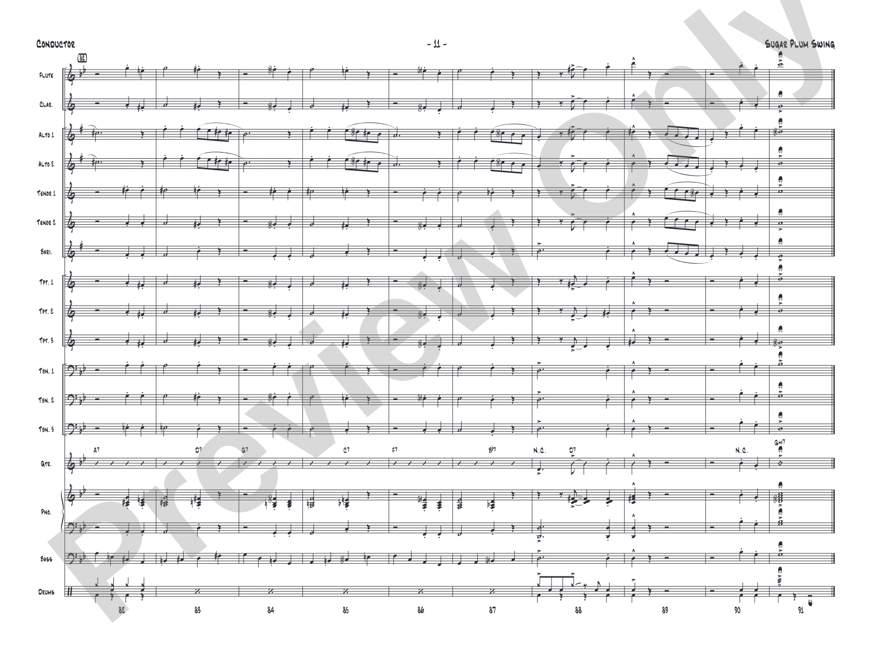 Sugar Plum Swing: Jazz Ensemble Conductor Score & Parts