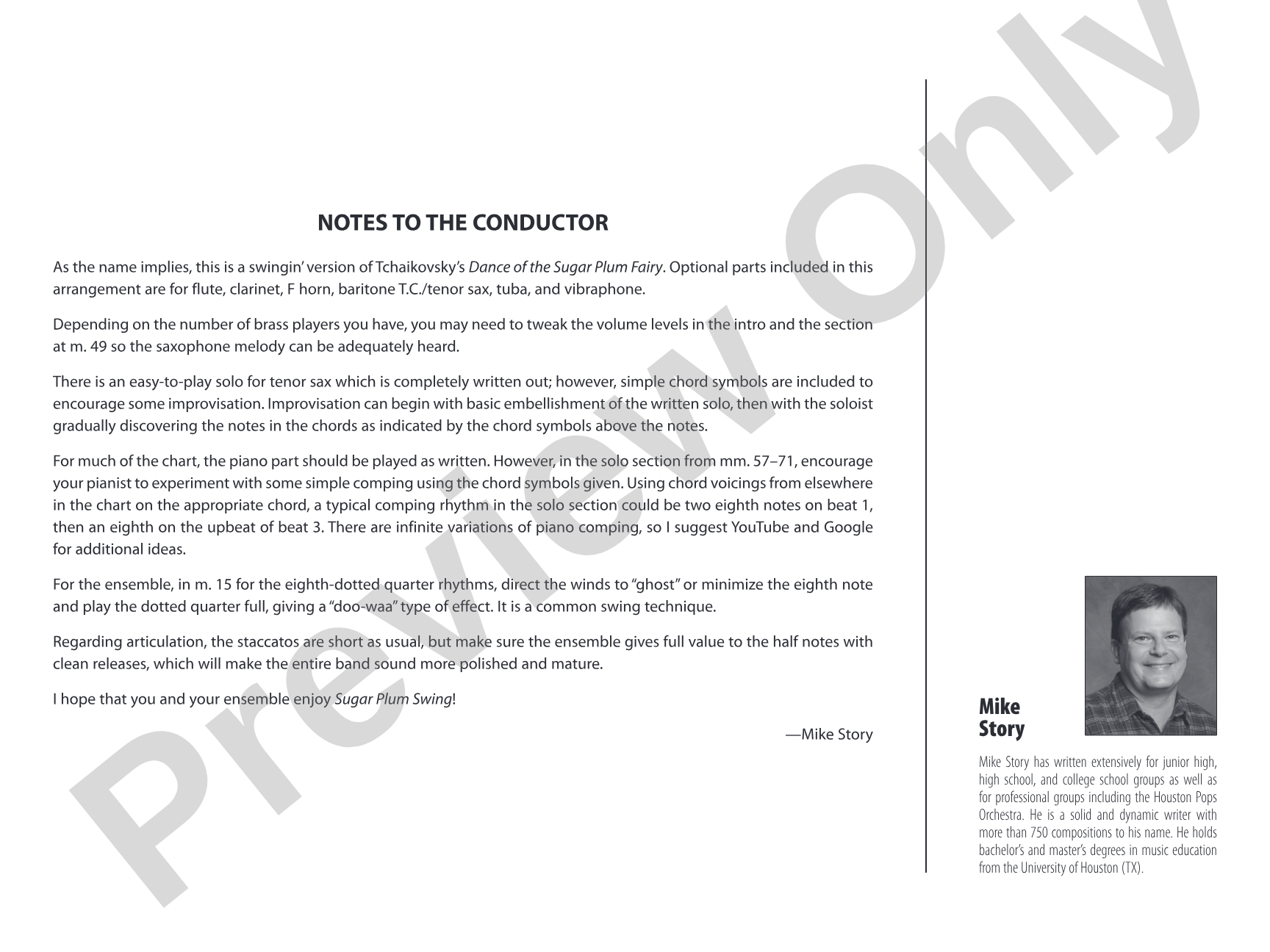 Sugar Plum Swing: Jazz Ensemble Conductor Score & Parts