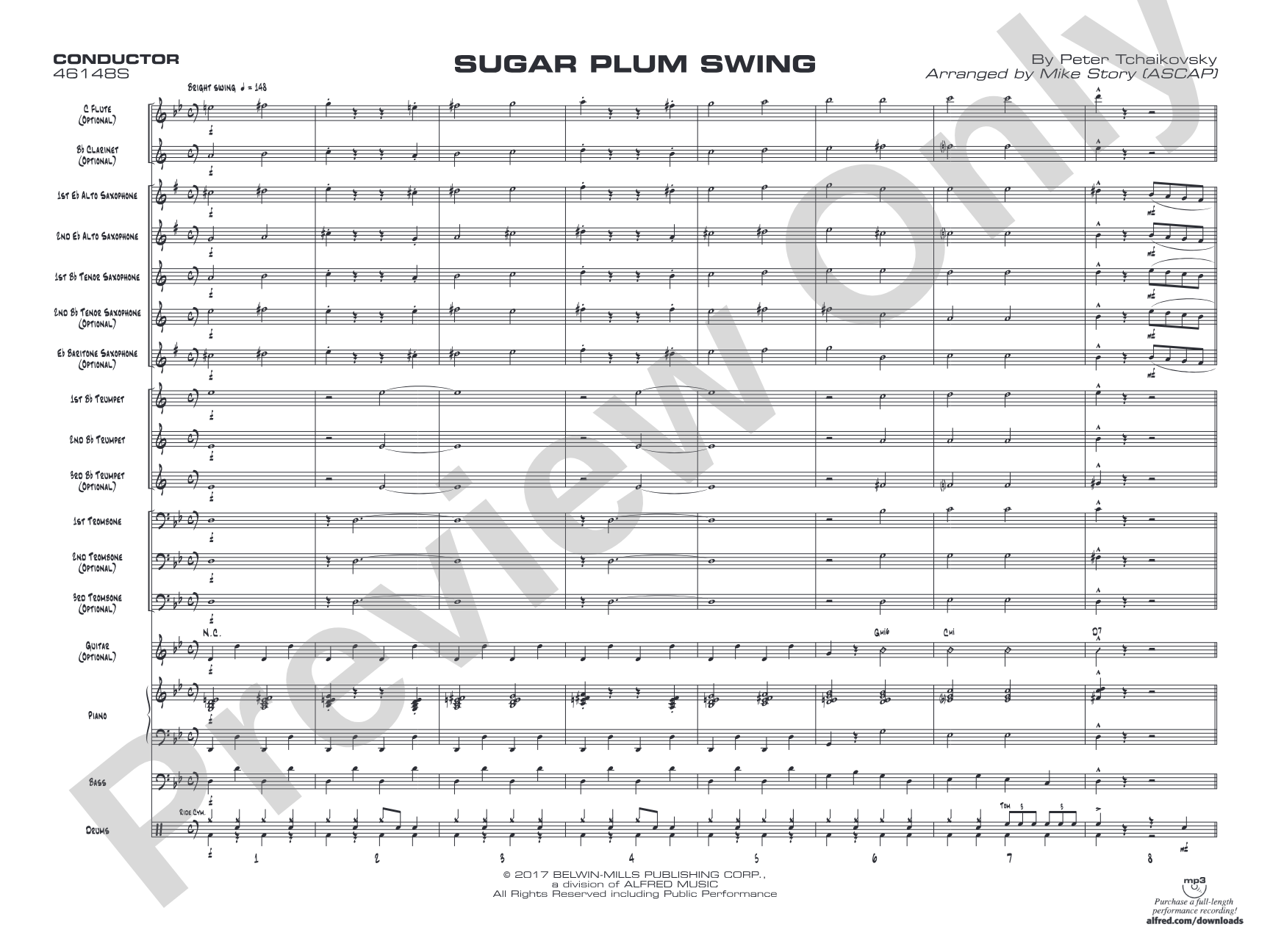 Sugar Plum Swing: Jazz Ensemble Conductor Score & Parts