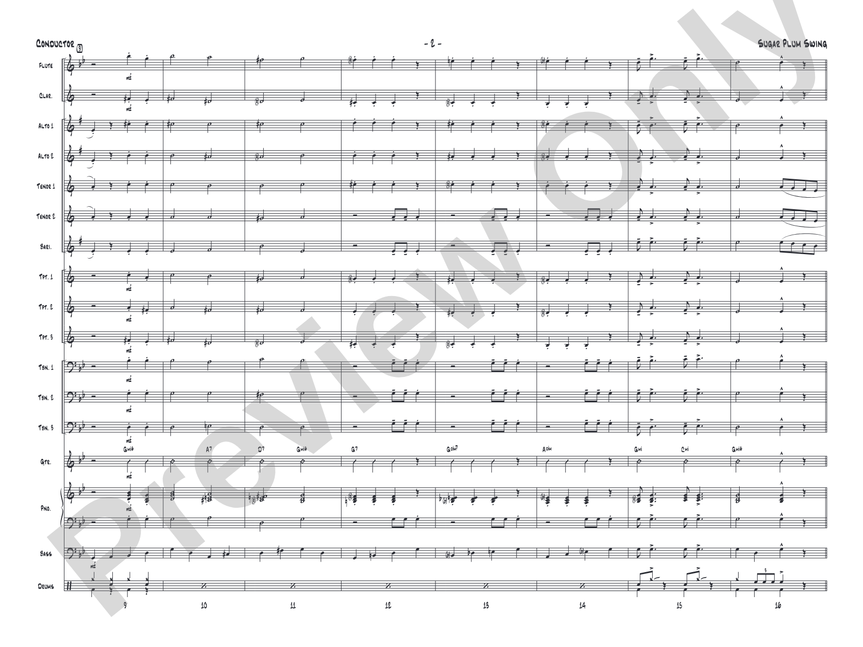 Sugar Plum Swing: Jazz Ensemble Conductor Score & Parts