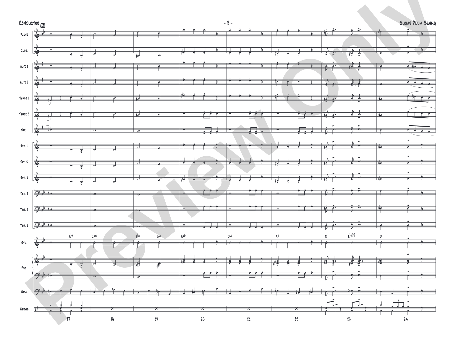 Sugar Plum Swing: Jazz Ensemble Conductor Score & Parts