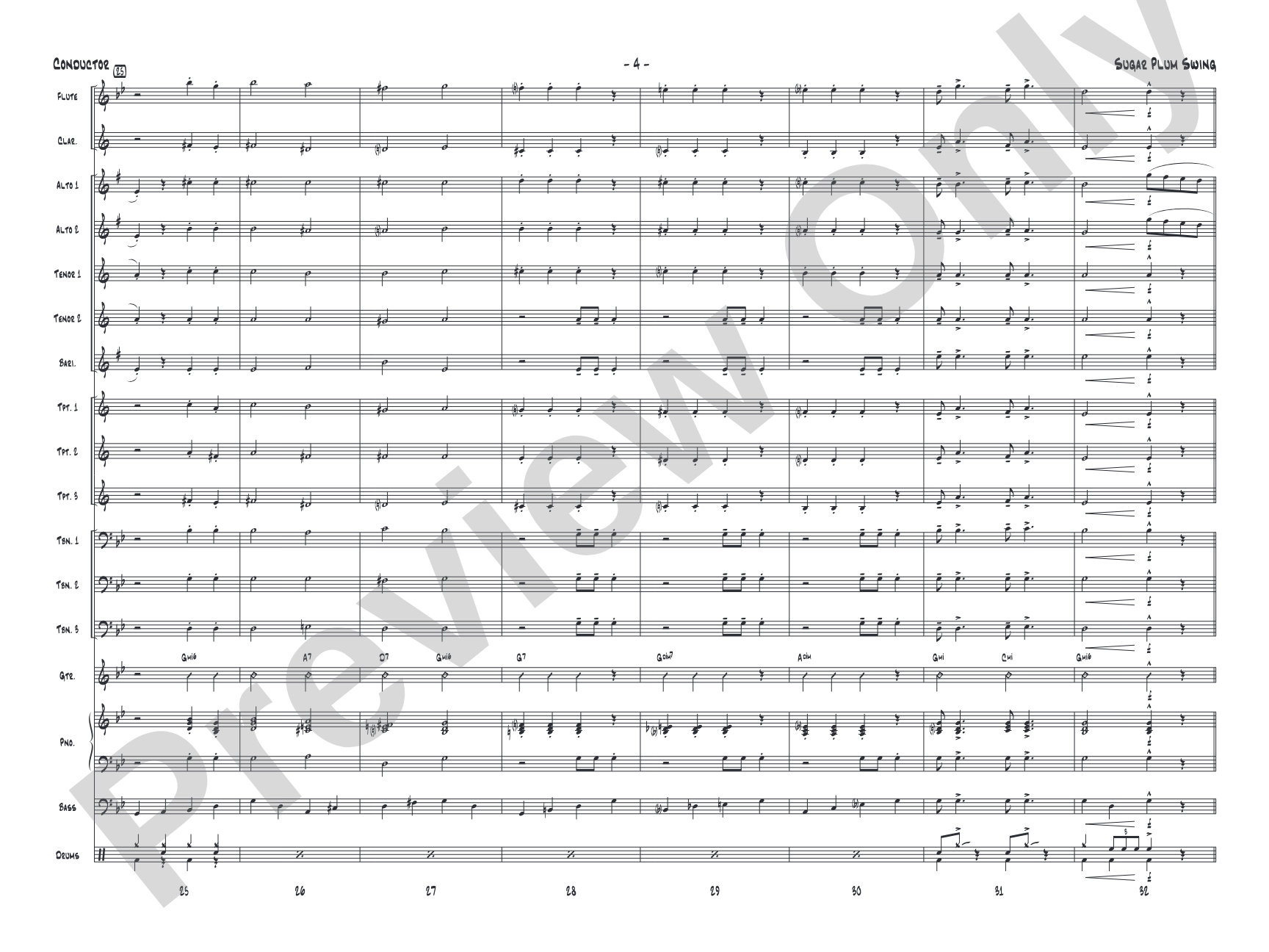 Sugar Plum Swing: Jazz Ensemble Conductor Score & Parts