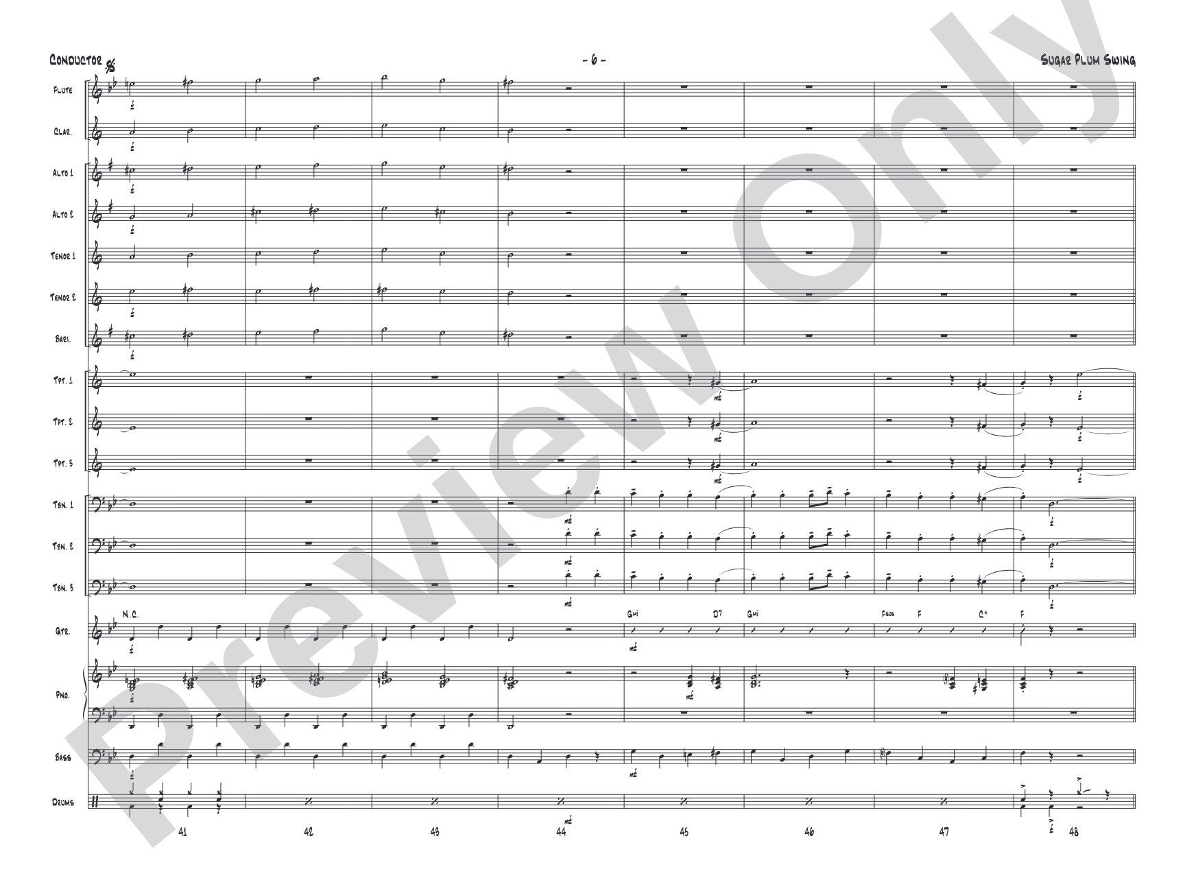 Sugar Plum Swing: Jazz Ensemble Conductor Score & Parts