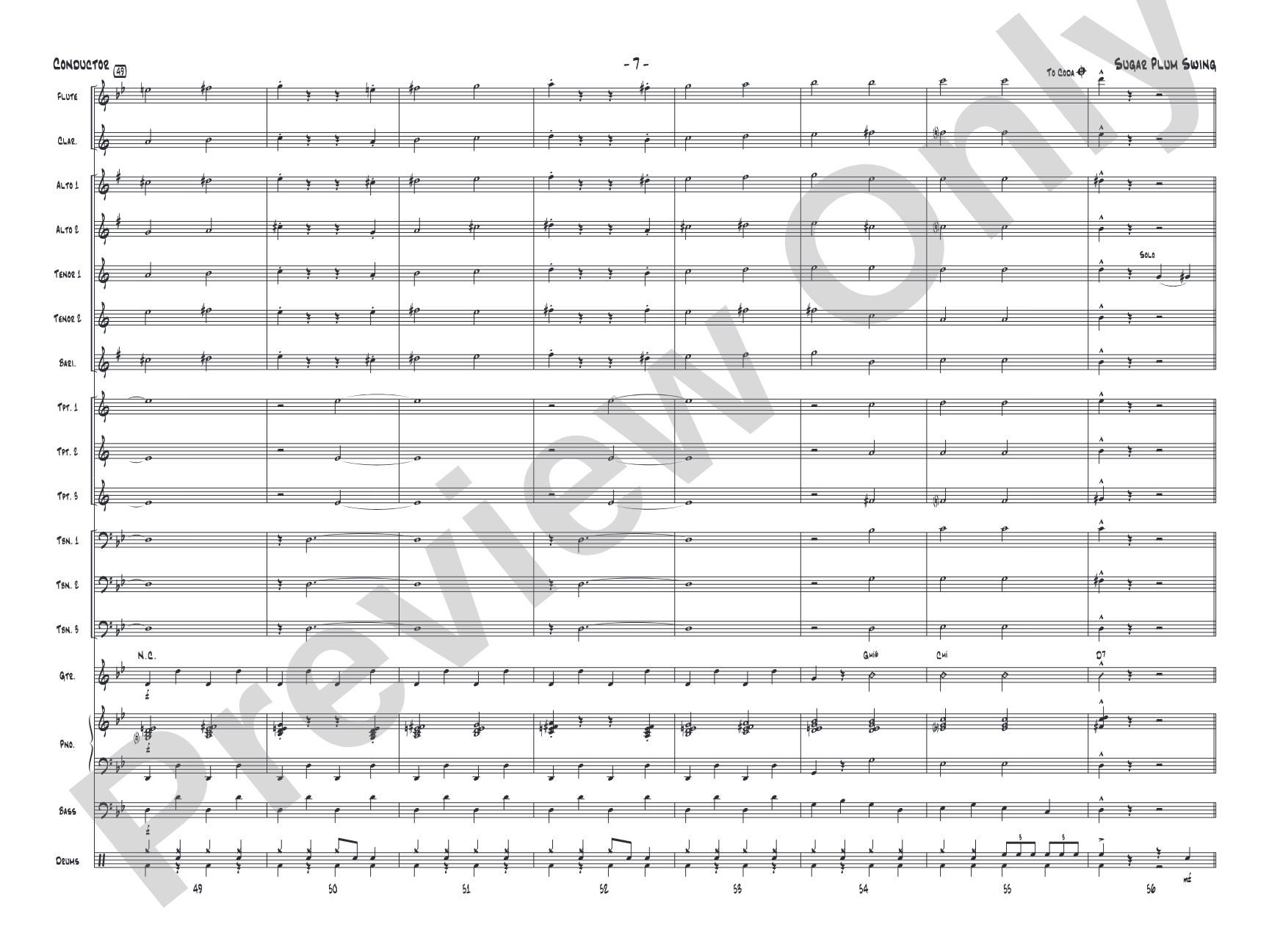Sugar Plum Swing: Jazz Ensemble Conductor Score & Parts