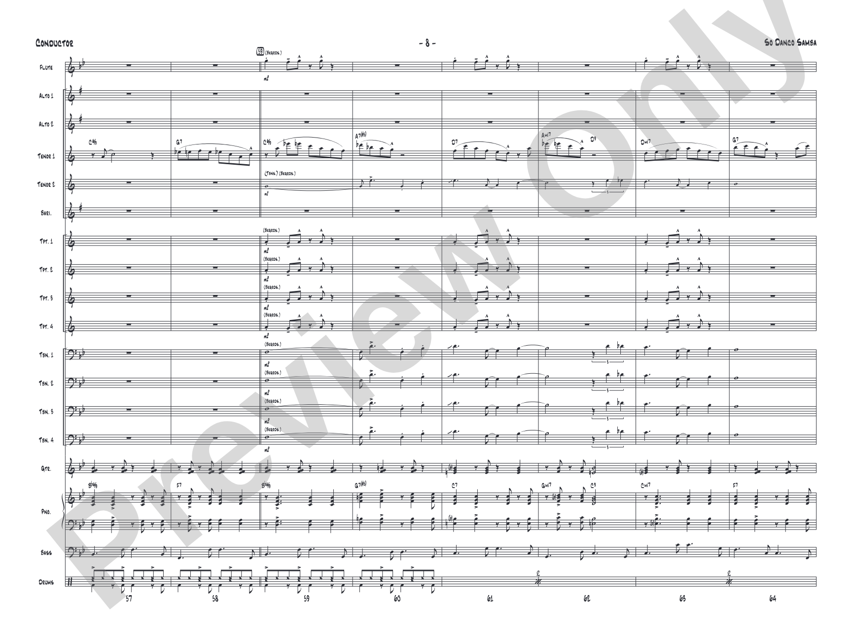 So Danco Samba: Jazz Ensemble Conductor Score & Parts