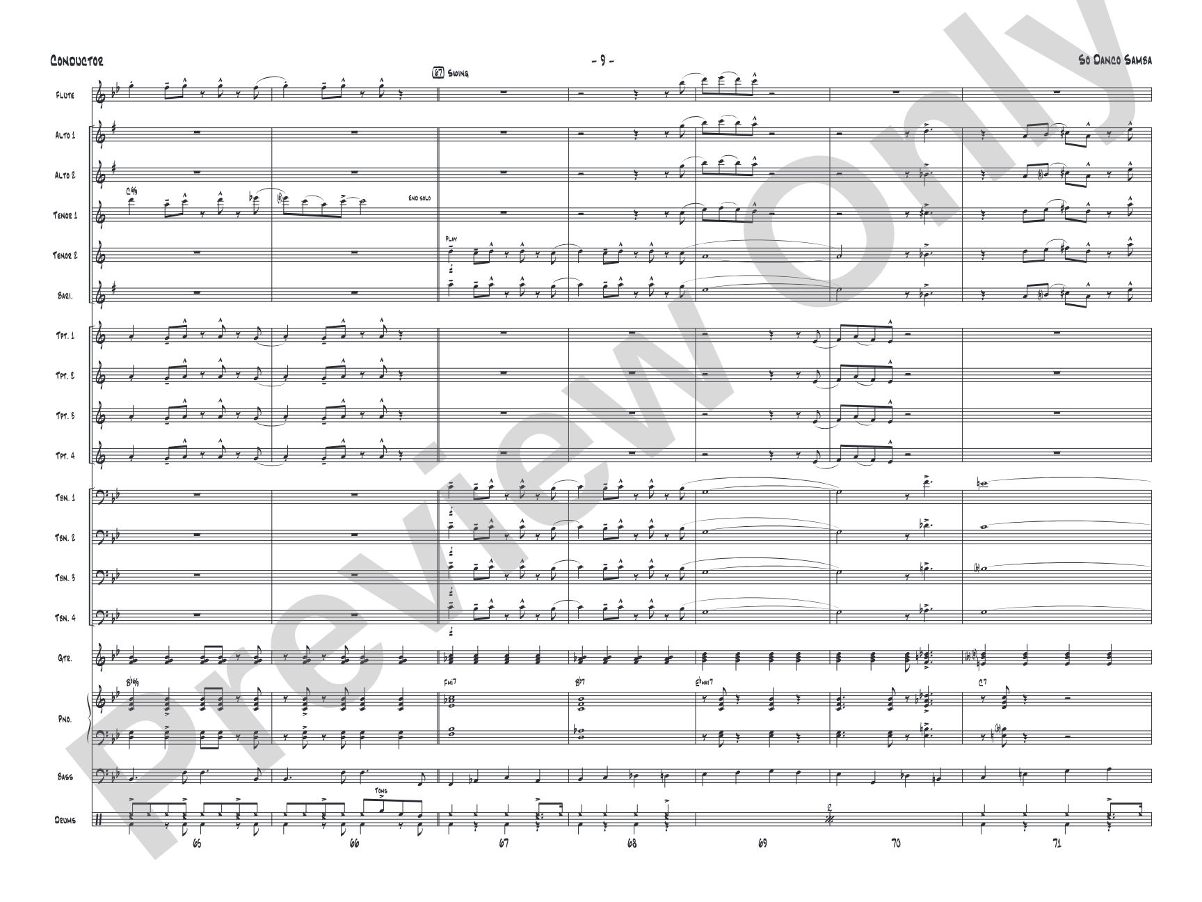 So Danco Samba: Jazz Ensemble Conductor Score & Parts
